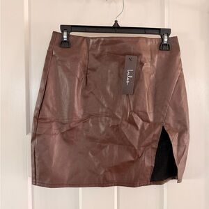 New Lulus Brown Leather Skirt
